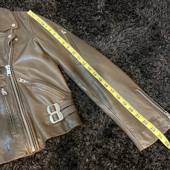 ALLSAINTS Prescott Biker Jacket Khaki Green - Picture 14 of 14